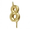Vela Número 8 Dourado